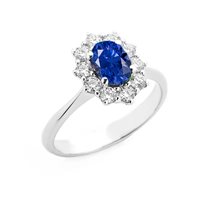 Anello Gazzola Gioielli Donna in Oro bianco Zaffiro blu